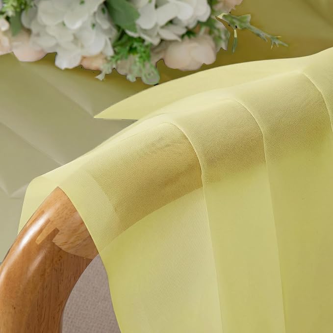 Lecloud Goose Yellow Sheer Curtains 90 Inches Long 2 Panels, Voile Rod Pocket - Image 9