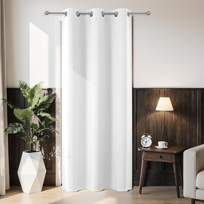 Joydeco Blackout Door Curtain for Doorway Privacy 90 Inches Long, Grommet by JOYDECO