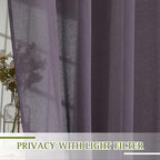 NICETOWN Semi Sheer Brown Purple Curtains - Image 3
