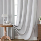 CUCRAF Grayish White Blackout Curtains 84 inch Length 2 Panels Set, Rod Pocket - Image 5