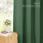 NICETOWN Olive Green Linen Doorway Curtains 80 inches Long, Grommet Thick Linen - Image 6