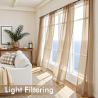 MIULEE Brown Sheer Curtains 72 Inches Long, 4 Panels Set, Rod Pocket Voile - Image 4