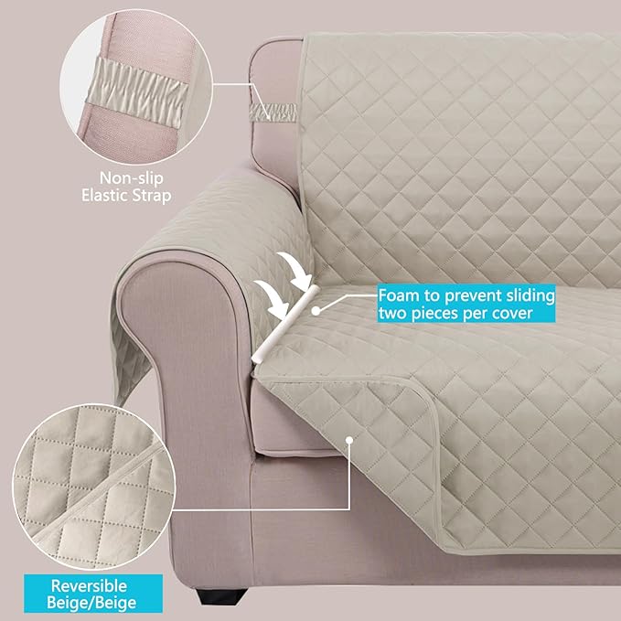 U-NICE HOME Recliner Chair Covers Reversible Chair Cover Pet Covers - Image 3