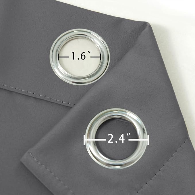 LEMOMO Blackout Curtains 66 x 72 Inch Long Frost Grey Curtains Set of 2 Panels - Image 5