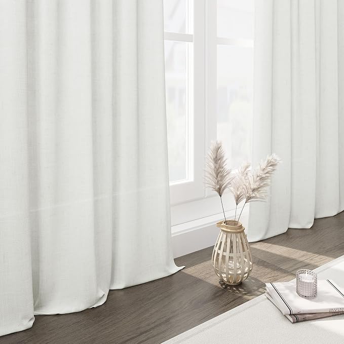 Nanspring Ivory Linen Curtains 95 Inch Length - Image 6