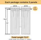 Lecloud Navy Blue Sheer Curtains 72 Inches Long 2 Panels, Light Filtering - Image 3