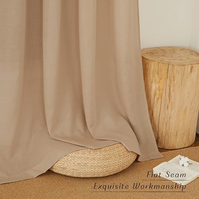 NICETOWN Rustic Linen 96 inch Long Curtains - Image 7