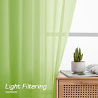 OWENIE Lime Sheer Curtains for Bedroom Living Room 90 Inches Long, Elegant - Image 4