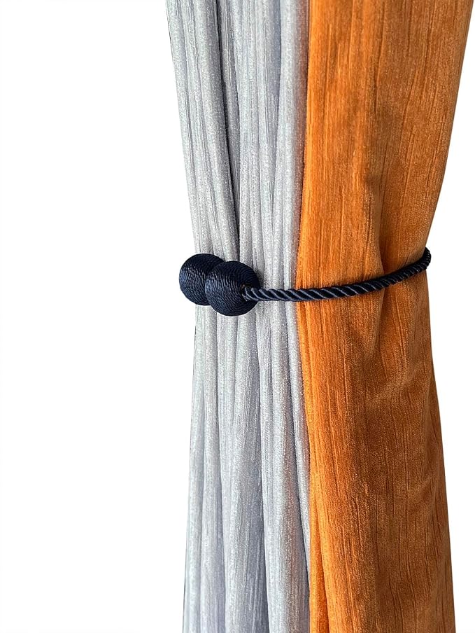Melaluxe 4 Pack Magnetic Curtain Tiebacks, Decorative Curtain Holdbacks - Image 3