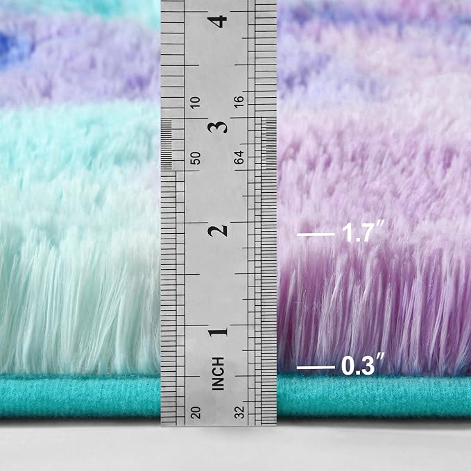 Large Shag Area Rugs 6 x 9, Tie-Dyed Plush Fuzzy Rugs - Image 6