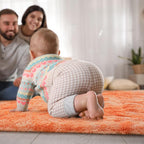 Goideal Fluffy Rug for Bedroom Living Room, 7x10 Orange Area Rugs, Faux Fur - Image 5