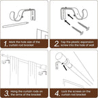 1” Diameter Curtain Rods Itself is 30 to 60 inch 1 Pack Fit 30-54 inch Window - Image 5