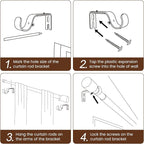 1” Diameter Curtain Rods Itself is 30 to 45 inch 1 Pack Fit 30-39 inch Window - Image 5