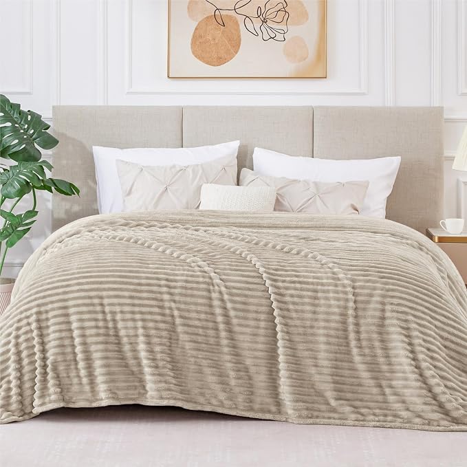 BEDELITE Fleece Blanket King Size – 3D Ribbed Jacquard Soft and Warm Decorative - Image 7