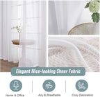 Extra Wide White Sheer Curtains 90 Inches Long 2 Panels, Light Filtering - Image 4