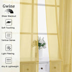 Gwine Sheer Curtains for Bedroom 54 inches Long - Image 4