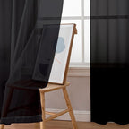 Simplebrand Black Sheer Curtains 108 Inches Long, Extra Long Rod Pocket Solid - Image 4
