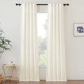 NICETOW Faux Linen Living Room Curtains 96 inch Length, Rod Pocket & Back Tab by NICETOWN
