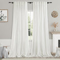 Nanspring Ivory Linen Curtains 92 Inch Length 2 Panels Set by Nanspring