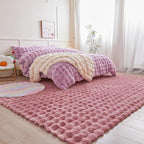 Pink Rabbit Plush Rug 8'x10', Fluffy Faux Fur Shaggy Area Rug - Image 4