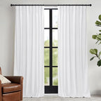RYB HOME White Velvet Curtains 72 inches by RYBHOME