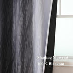 Estelar Textiler Black and Greyish White Blackout Curtains 108 Inches Long - Image 5
