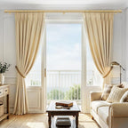 IFELS Heavy Duty Curtain Rods for Windows 66 to 120 Inch, 1 Inch Gold Curtain - Image 2