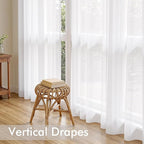 MIULEE White Sheer Curtains 105 Inches Long, 4 Panels Set, Light Filtering - Image 5