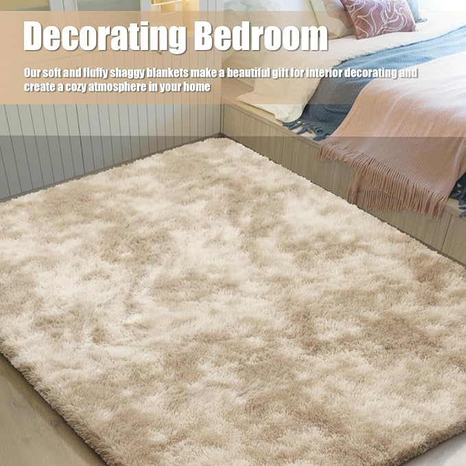 Shag Area Rug for Bedroom 4x6, Fluffy Area Rugs for Living Room, Soft Fuzzy Rug - Image 5