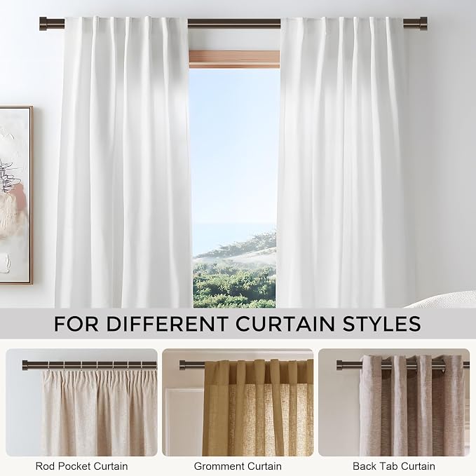 VOIIY Bronze Curtain Rods for Windows 18 to 42 Inch, Size:18-42 Inch, Antique - Image 6