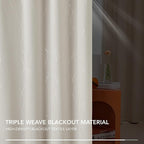 Deconovo Beige Blackout Curtains, Room Darkening Curtain, Thermal Insulated - Image 9