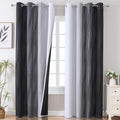 Estelar Textiler Black and Greyish White Blackout Curtains 108 Inches Long by ESTELARTEXTILER