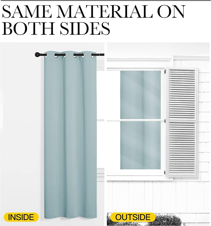 NICETOWN Modern Blackout Curtains Noise Reducing, Sky Blue, 2 Panels, W42 x L54 - Image 5