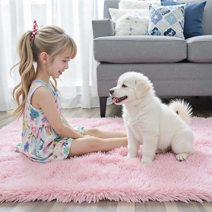 Rugs for Living Room 6x9, Alfombras para Salas Fluffy Shag Large Fuzzy Plush - Image 7