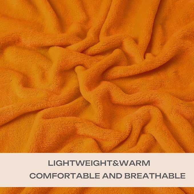 JIAHANNHA Burnt Orange Throw Blanket Fleece Blanket 50"x60", Super Soft Fall - Image 2