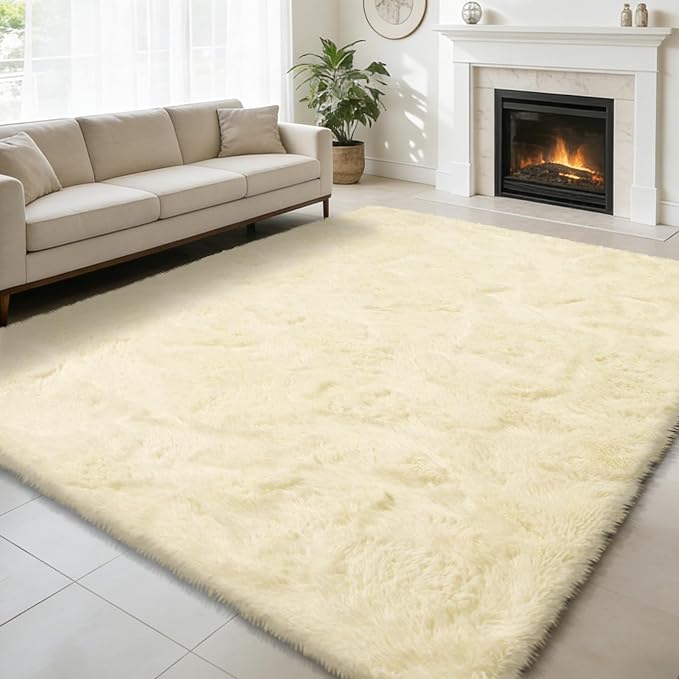 9x12 Fluffy Area Rugs for Living Room, Large Fuzzy Shag Area Rug for Bedroom by yulidayang