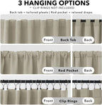Deconovo Blackout Curtains, Thermal Insulated, W52 x L84 2 Panels, Back Tab - Image 2
