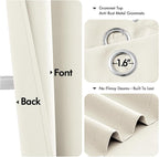 MIULEE Cream Blackout Curtains for Bedroom Living Room 54 Inches Long 2 Panels - Image 4