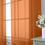 Aiyufeng Orange Sheer Curtains 96 Inches Long 2 Panels Set, Light Filtering - Image 3