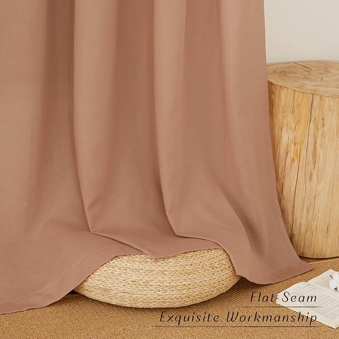 NICETOWN Rustic Linen 102 inch Long Curtains - Image 2