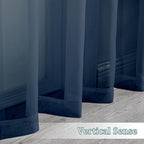 Chyhomenyc Sheer Curtains 63 Inch Length Set of 2, Rod Pocket Voile Drapes - Image 6