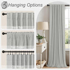 Extra Long White Gray Blackout Curtains 108 Inch Long - Image 6
