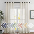 NICETOWN Natural Linen Sheer Curtains 120 inches Long, Privacy Chic Semi Sheer by NICETOWN