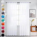 youleyar Sheer Rod Pocket Curtain Voile Draperies 2 Panels White Beige Black by Youleyar