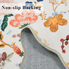 Washable 4x12 Wide Area Rug: Hallway Soft Floral Scalloped Carpet Water - Image 6