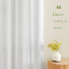 NICETOWN White Linen Curtains 144 inch Length 2 Panels, Grommet Linen Weave - Image 5