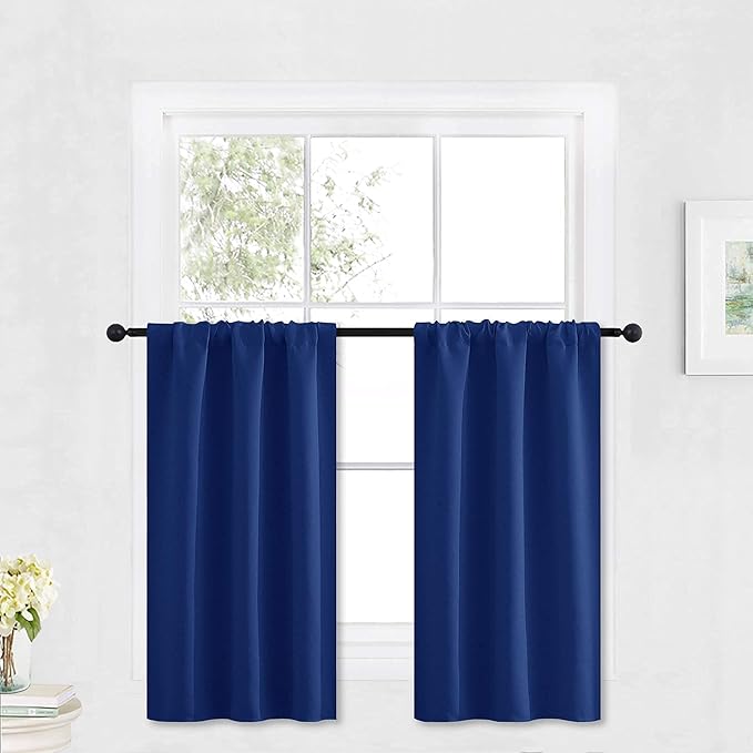 RYB HOME Kitchen Blackout Curtains Over Sink 36 inch Length, Rod Pocket Summer by RYBHOME