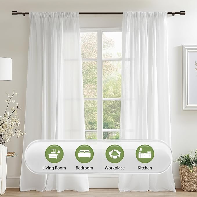 5/8” Diameter Curtain Rods 30-45 Inch, - Image 6