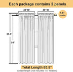 Lecloud Ivory Sheer Curtains 84 Inches Long 2 Panels, Solid Voile Light - Image 3