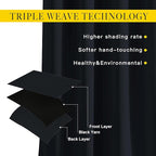 NICETOWN Black Out Cafe Curtains 48 inch Long 2 Panels Burg - Image 2